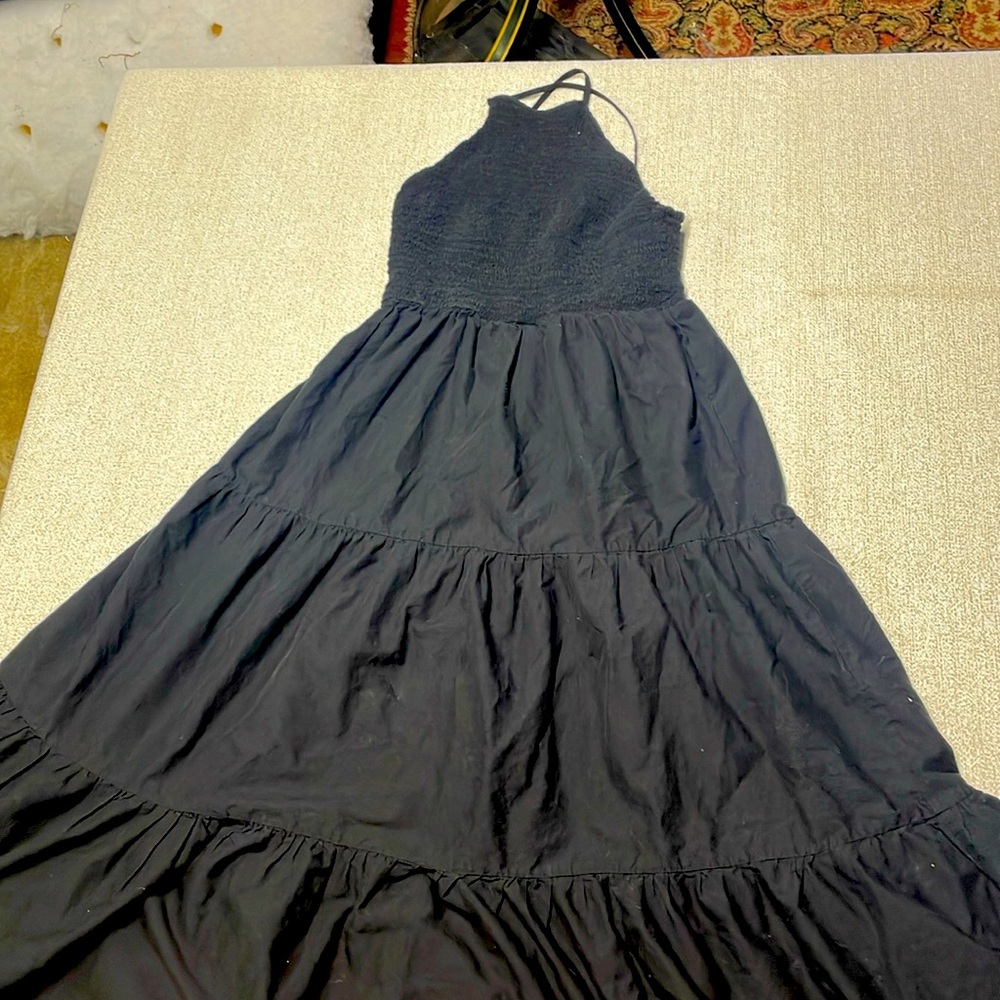 ZARA BLACK SUMMER maxi DRESS SIZE M COTTON